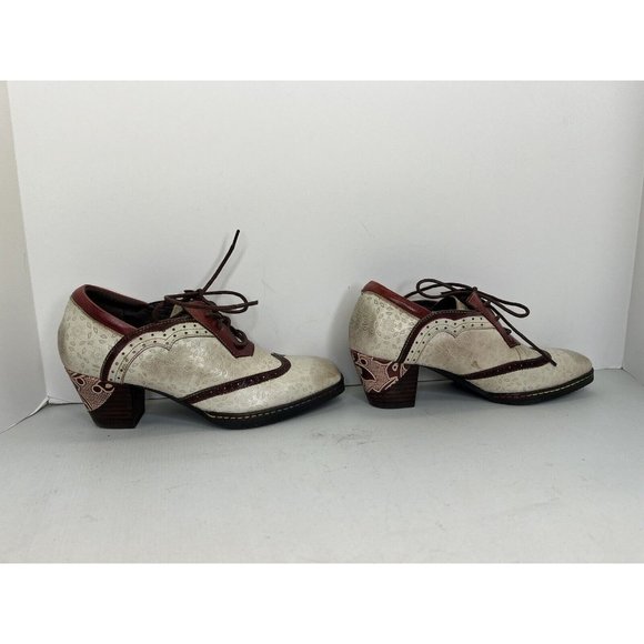 SOFFIA LEATHER FLORAL EMBOSSED ADELE LOW HEEL OXFORD SHOES Womens Size 5.5 EU 36 - Picture 7 of 14